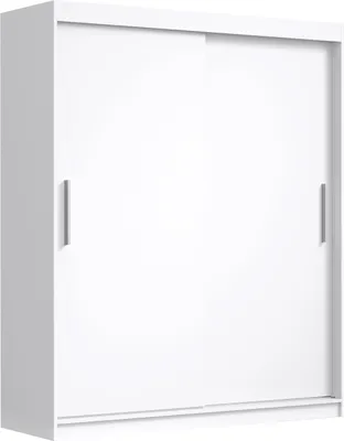 Produktbild von MebLocker Moderner Schiebetürenschrank, 180 cm, Regalen & Kleiderstange, Platzsparendes Schrank Design für Schlafzimmer oder Flur Weiß
