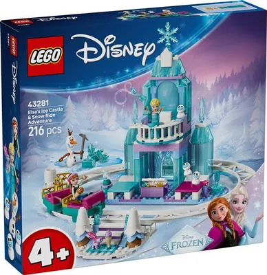 Produktbild von LEGO ǀ Disney Frozen Elsas Schlittenfahrt um den Eispalast - Spielzeug inkl. Anna- und Elsa-Minipuppen, Olaf Figur sowie Eisenbahnschienen und Schneewagen - Geschenk für Mädchen ab 4 Jahren - 43281