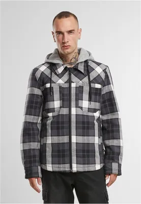 Image de Top Heavy Twill blouson blanc-noir à carreaux, S