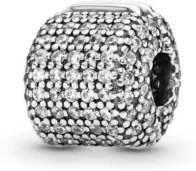 Productafbeelding van Zilveren Bedel - Charm Bedel - Armband Versieren - Pavé Zetting - 5 x 3 x 1 cm - Zilver