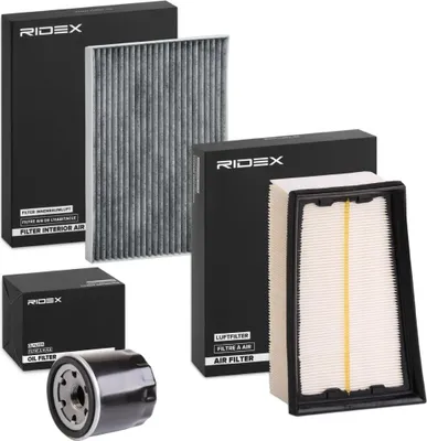 Produktbild von RIDEX Filterset Inspektionspaket Filtersatz für NISSAN Qashqai / Qashqai +2 I (J10, NJ10) X-TRAIL (T31) Qashqai / Qashqai+2 I Van (J10, JJ10E)
