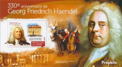 Produktbild von Briefmarken Guinea 2015 Mi Block 2535 (kompl. Ausgabe) postfrisch Georg Friedrich Händel