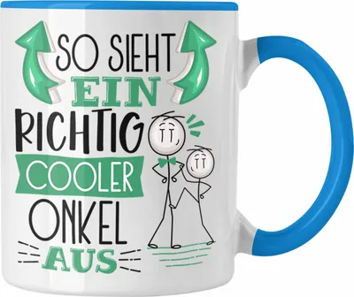 Produktbild von Trendation - Onkel Tasse Geschenk So Sieht Ein RIchtig Cooler Onkel Aus Geschenkidee Lustiger Spruch Geburtstag Becher Kaffeetasse Bester Onkel (Blau)