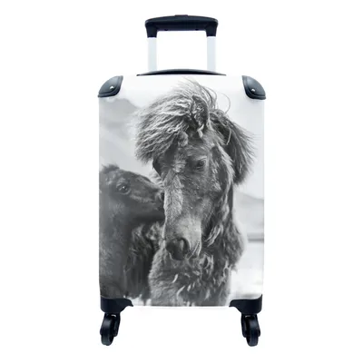 Produktbild von MuchoWow® Koffer Handgepäck Trolley Rollkoffer Kleine Reisekoffer mit 4 Rollen - Pferde - Fohlen - Fell - Cabin Size < 55x40x23 cm & 55x40x20 cm - Fotokoffer - Kabinenkoffer - Boardgepäck - Reise-Box - Reisekoffer - Reisegepäck - Koffer mit Bild - Trolley für Kinder