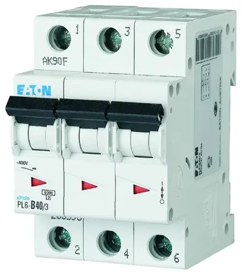 Obrázok produktu pre Miniatúrny istič 3P D 40A 6kA AC PL6-D40/3 286617