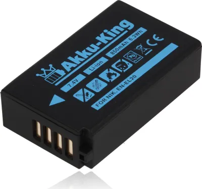 Akku kompatibel mit Nikon EN-EL20 - Li-Ion 850mAh - fuer 1 AW1