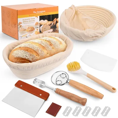 Productafbeelding van Broodrijmandje 23 cm en 25 cm, rond en ovaal, rotan, voor zuurdesem