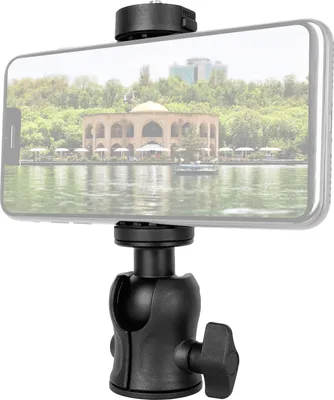 Produktbild von Panorama-Stativkopf, Kamerahalterungsadapter, Mini-Kugelkopf, 360¡ã drehbar, 10 kg/4,4 lbs Tragfaehigkeit mit 1/4-Zoll-Schraube, integrierter verstellbarer Telefonclip, kompatibel mit DSLR-Kamerastativ, LED-Licht-Selfie-Stick