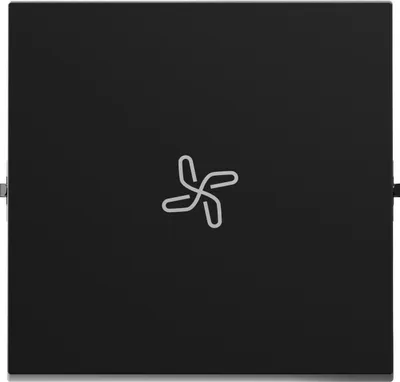 Produktbild von Legrand SEANO Wippe mit Lüftersymbol für Wechselschalter, Taster und Kreuzschalter, Schalterabdeckung, Wippenplatte, Schwarz, 765314