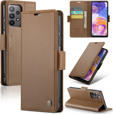 Obrázek produktu pro Galaxy A23 Case, kožené pouzdro s funkcí stojánku pro Samsung Galaxy A23 5G/4G Brown