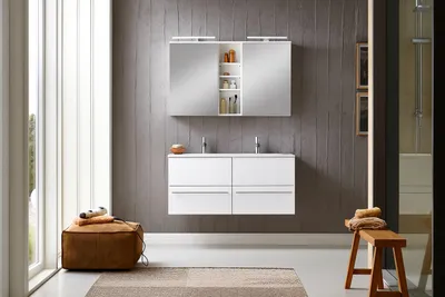 Produktbild von Refurbished Möbelretoure Doppelwaschtisch 120 cm Hochglanz weiss 2tlg. VILLA
