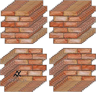 Image de Panneaux muraux en PVC, lot de 40, effet brique 3D, autocollants, 30 x 30 cm, PVC imperméable, pour la décoration murale en intérieur et en extérieur, locaux commerciaux.