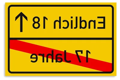 Produktbild von 18 Geburtstag Schild - Lustige Geschenke oder Dekoration - Party Deko Geschenkideen für den 18 - Geschenk für Mädchen und Junge - 30x20 cm Kunststoff