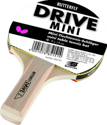 Produktbild von Drive Mini Tischtennisschläger Tischtennis TT Schläger 15 x 9cm Butterfly