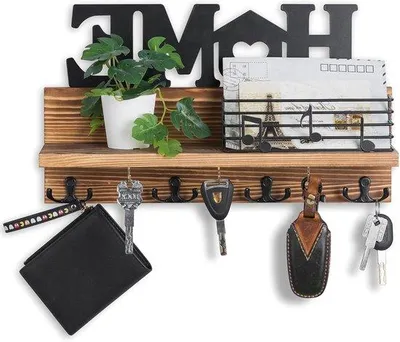 Image de Porte-clés mural avec accessoire de décoration - Rangement à clés