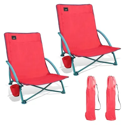 Produktbild von Campingstuhl gepolstert faltbar mit Getränkehalter und Tragetasche 2er Set