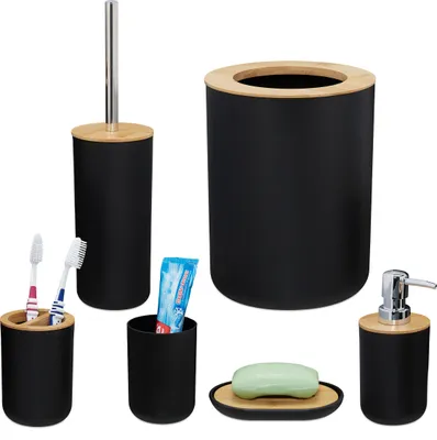 Produktbild von relaxdays 6-tlg. Badezimmer Set Bambus