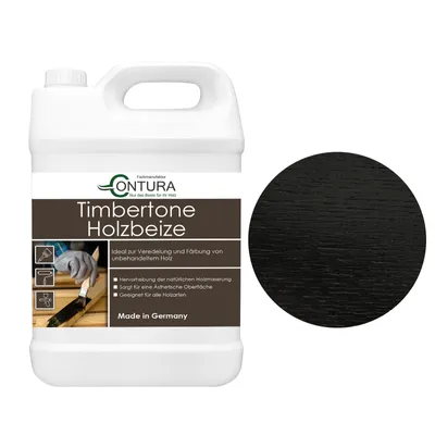 Produktbild von Contura Holzbeize 2,5Liter Holzfarbe Tischler Positiv Beize Holz Farbe Wasserbeize Parkett - Schwarz - Ebenholz