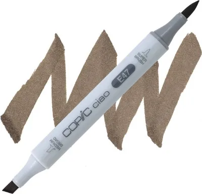 Immagine prodotto di COPIC Ciao Pennello e scalpello bifacciale, E47 Marrone scuro