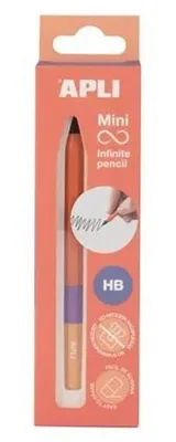 Obrázok produktu pre Nekonečná ceruzka, mini, HB, šesťhranná, tricolor, APLI "Infinite", oranžová