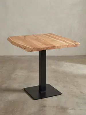 Produktbild von Esstisch Baumkante 80 x 75 x 75 cm Akazie Massivholz Esszimmertisch, Kleiner Holztisch Esszimmer, Designer Küchentisch Quadratisch