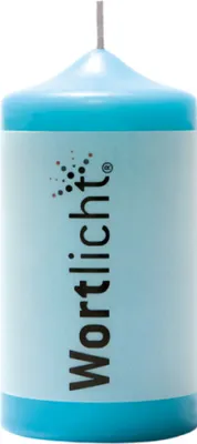 Produktbild von Bulla Wortlicht Kerze, Leuchtende Gedanken, Irischer Reisesegen, Farbe: Türkis