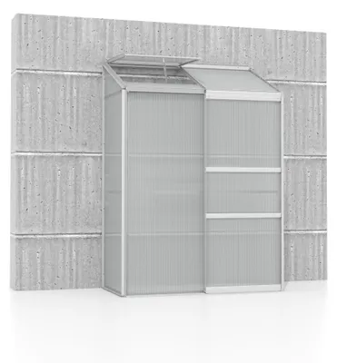 Produktbild von Vitavia Anlehn-Gewächshaus "Styx 900" aluminium eloxiert 0,9 m² 4 mm HKP