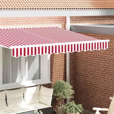 Image de vidaXL Jupe de store de rechange rouge et blanche, 2,5 m, polyester