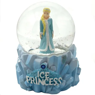 Produktbild von Schneekugel Prinzessin mit Glitzer - Hochwertige Schüttelkugel aus Glas | Dekofigur Dino in 3 Varianten [Eine via zufällige Auswahl] | Deko Eiskönigin Kugel Höhe 9 cm [1 Stück]