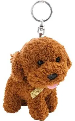 Produktbild von Nici Schlüsselanhänger Hund Pudel braun/grün stehend 10 cm