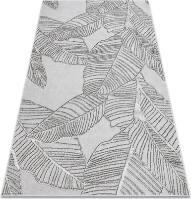 Produktbild von Teppich LIRA E1482 Blätter, Strukturell, Modern, Glamour - grau Grau 80x150 cm