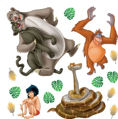 Produktbild von Disney Wandtattoo The Jungle Book Braun, Beige und Grün - 600222 - 30 x 30 cm