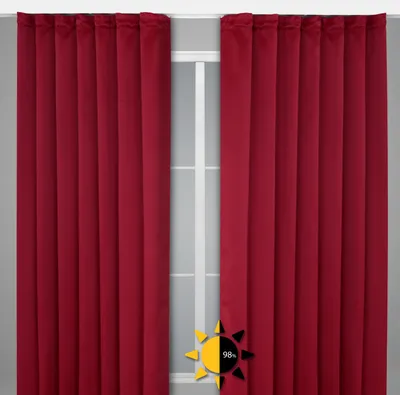 Market Place Vorhänge Mit Roten Streifen – Set Mit 2 Panels, Je 213x101 Cm, Bauernhaus-Stil, Ziegelrot & Creme