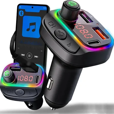 Obrázek produktu pro Transmiter Fm Bluetooth 5.0 Nabíječka Do Autoa 2X Usb Usb-C 3.1A 12V 24V