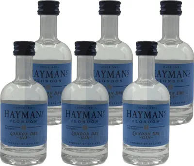 Produktbild von Haymans of London 6er-Set - London Dry Gin 6x Miniatur 50ml (41,2% Vol.)- [Enthält Sulfite]