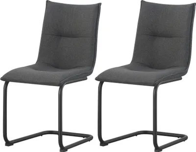 Produktbild von xonox.home Schwinger-Stuhl 2er Set Sonja Webstoff anthrazit (B/H/T): 46 x 89 x 57 cm