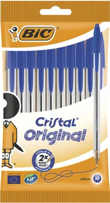 BIC Cristal Medio Penne a Sfera Punta Biros Nero, Blu, Rosso
