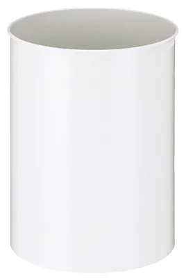 Produktbild von Stillvoller runder Metall Papierkorb | 30 Liter, HxØ 47x33,5cm | Weiß