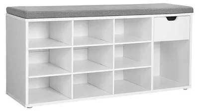 Imagen del producto de Zapatero con cojín – Almacenamiento de zapatos – Fabricado en tablero de partículas E1 – 104 x 30 x 48 cm