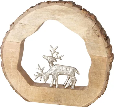 Produktbild von Deko-Aufsteller Conaldi aus Holz mit Hirsch-Dekor H40cm Weihnachts-Deko Advent