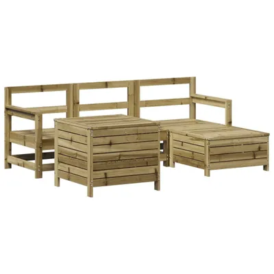 Image de vidaXL Ensemble de 5 canapés de jardin en pin imprégné