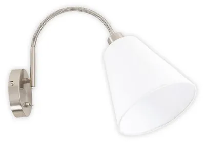 Zdjęcie produktu dla Kinkiet niklowane regulowane ramię Tonia biały 1xE27x40W metal wym:32x19x30cm IP20 Italux