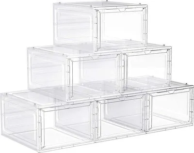 Produktbild von Famanu Schuhorganizer - Stapelbare Schuhboxen - Transparente Aufbewahrung