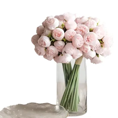 Produktbild von Kunstblumen Blumenstrauß Pfingstrosen Kunstpflanzen rosa