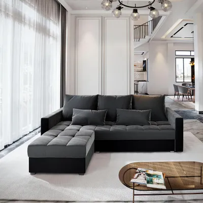 A sectional sofa in a modern living room.
