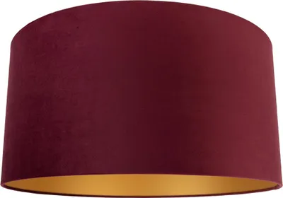 Produktbild von Samt Lampenschirm Rot 50/50/25 mit goldener Innenseite