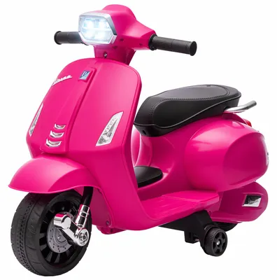 Productafbeelding van AIYAPLAY Elektrische kinderfiets, Vespa-model, 6V met stabilisatorwielen en claxon