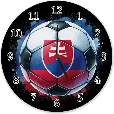 Produktbild von Fußball Slowakei Flagge Wanduhr aus Alu