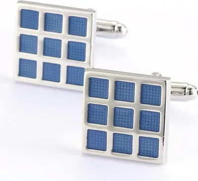 Produktbild von Manschettenknöpfe blaues Gitter
