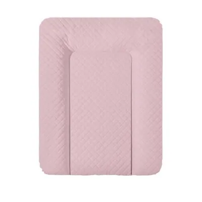 A pink quilted changing mat.